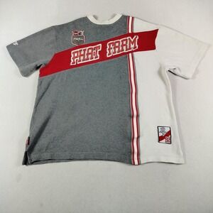 Vintage Phat Farm PF 92 Sweater Mens Large Gray‎ White Red Colorblock Streetwear